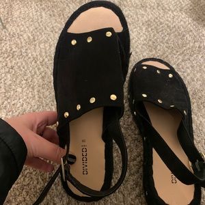 H&M Black Platforms with gold studs
